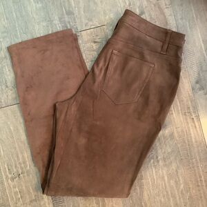 Coldwater Creek Chocolate Brown Faux Suede Women Wide Leg Jeans